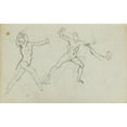 thumbnail image 3 of Théodore Géricault 24x17 Black Modern Framed Museum Art Print Titled - Three Studies of a Bowman (1812 - 1814), 3 of 5
