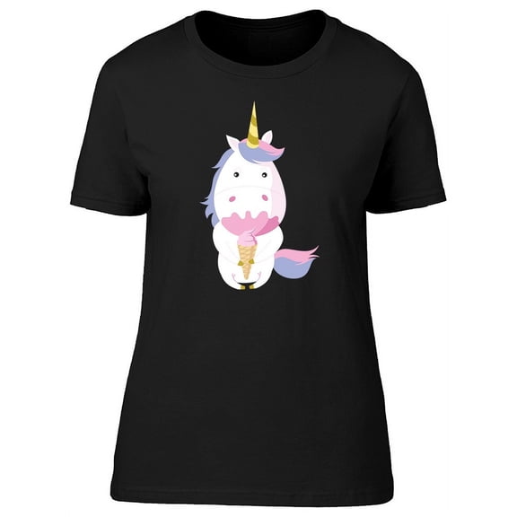 Cute Kawaii Unicorn & Ice Cream Tee Women's -Image by Shutterstock