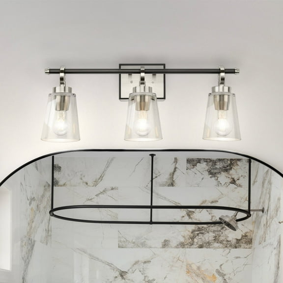 Luxury Classic Bath Light, Small Size: 9.125''H x 6.625''W, with Traditional Style Elements, Brushed Nickel Finish, UHP4944 from the Norfolk Collection by Urban Ambiance