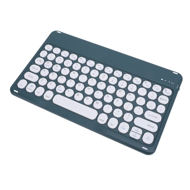 Cordless BT Keyboard, 10 Inch BT Keyboard with Ergonomic Round Keycaps, 10m Connection, Portable Keyboard for Desktop Computer Laptop Phone Tablet