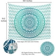 thumbnail image 3 of Green Mandala Tapestry Indian Hippie Bohemian Psychedelic Tapestries Women Wall Hanging for Bedroom Teen Girl (Green Ombre, 51.2" x 59.1"), 3 of 6