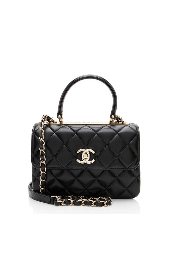 Pre-Owned Chanel Lambskin Trendy CC Mini Top Handle