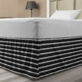 thumbnail image 1 of Aztec Bed Skirt, Grunge Style Chevron Zigzags Triangles with Dots Monochrome Arrangement, Elastic Bedskirt Dust Ruffle Wrap Around for Bedding Decor, 4 Sizes, Black and White, by Ambesonne, 1 of 2