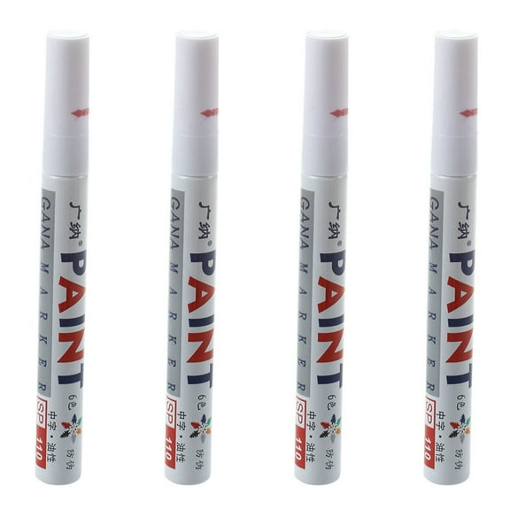 4x White Permanent Car Tyre Tire Metal Paint Pen Marker