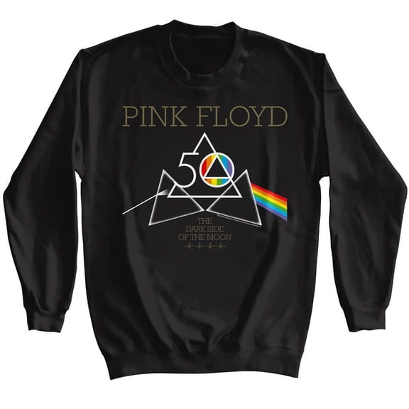 Pink Floyd 50Th Triangles Black Adult Sweatshirt L