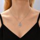 thumbnail image 2 of Evil Eye Hamsa Hand Necklace 14k Gold Plated Third Eye White Blue Cz Womens Pendant Dainty Necklace For Women Girlfriend Mom, 2 of 4