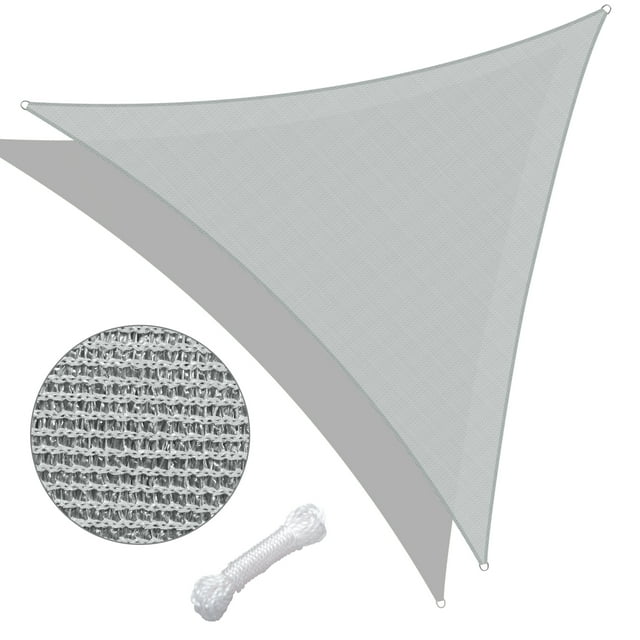 Yescom 28Ft Triangle Sun Shade Sail Canopy 97% UV Block Commercial Carpark Pool Camping Playground Outdoor Cload Gray