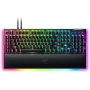 BlackWidow V4 Pro Wired Mechanical Gaming Keyboard: Yellow Mechanical Switches - Linear & Silent - Doubleshot ABS Keycaps - Command Dial - Programmable Macros - Chroma RGB - Magnetic Wrist Rest