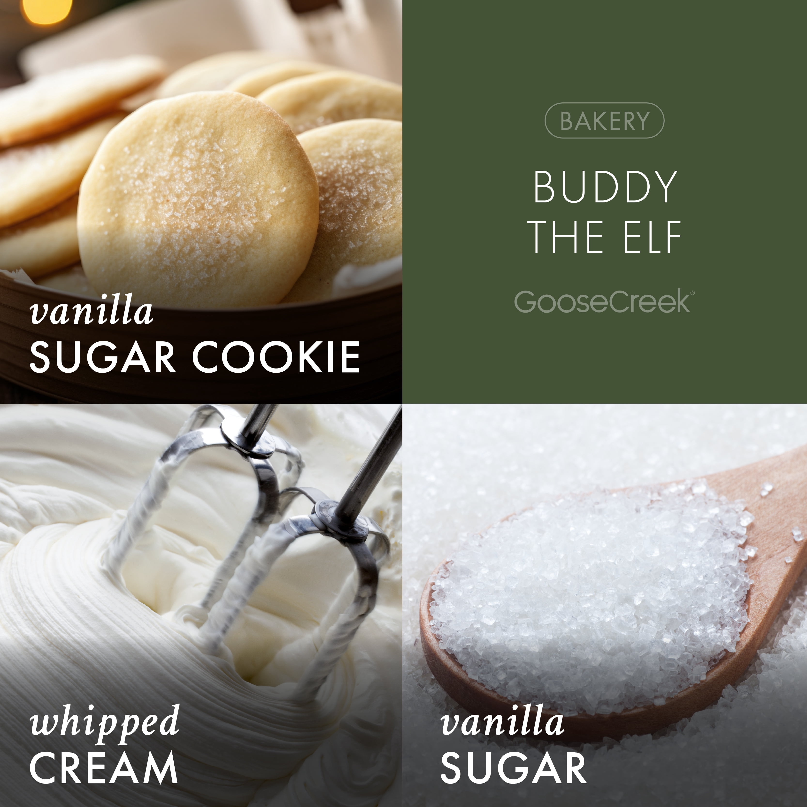 Goose Creek Buddy The Elf , 3-wick Vanilla Sugar Cookie, Whipped Cream & Vanilla Sugar Scented Jar Candle, 14.5oz
