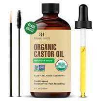 Botanic Hearth Castor Oil (2 fl oz) | USDA Certified Organic | 100% Pure & Hexane Free | Cold Pressed |Promotes Growth for Eyelashes, Eyebrows & Hair | Includes Eyebrow & Eyelash Brush