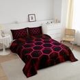 thumbnail image 3 of Erosebridal Abstract Comforter Sets Queen Size for Teens, Modern Honeycomb Comforters & Duvets, Stripes Decor, Reversible, 3 of 8