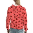 thumbnail image 7 of Picia Ladybugs On Red Polka Dot Pattern Casual Women's Hoodie, Hooded Sweatshirt with Kangaroo Pocket, Comfortable Pullover with Eye-catching Drawstrings-X-Large, 7 of 7