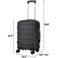 thumbnail image 3 of XgoodX 21-Inch Expandable Hardside Luggage with Spinner Wheels Carry-on Travel Suitcase, black, TSA Lock Checked, 3 of 10