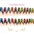 thumbnail image 3 of Animal Print Brights French Manicure Glossy Coffin Press-on Nails by The Nail House NH - 24 Pieces, 3 of 3