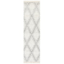 SAFAVIEH Natura Tanisha Diamond Runner Rug, Ivory/Black, 2'3" x 9'