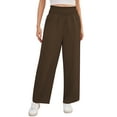 thumbnail image 5 of Asklazy Wide Leg Pants for Women Lightweiht Elastic Waisted Palazzo Trousers,US Size,Chocolate,S, 5 of 18