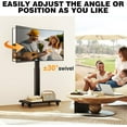 thumbnail image 3 of TVON Rolling TV Stand for 32 to 65 70 Inch TVs, Elegant Floor TV Stand with Wheels, Mobile TV Cart with 9 Levels of Height Adjustment (Black, Wooden Base), 3 of 8