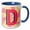 Blue/White, variant on 3drose, Colorful Image of Letter D, 11oz Magic Transforming Mug