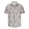 thumbnail image 5 of AHTJRT Stylish Men's Camouflage Print Button Down Short Sleeve Shirt Purple L, 5 of 5