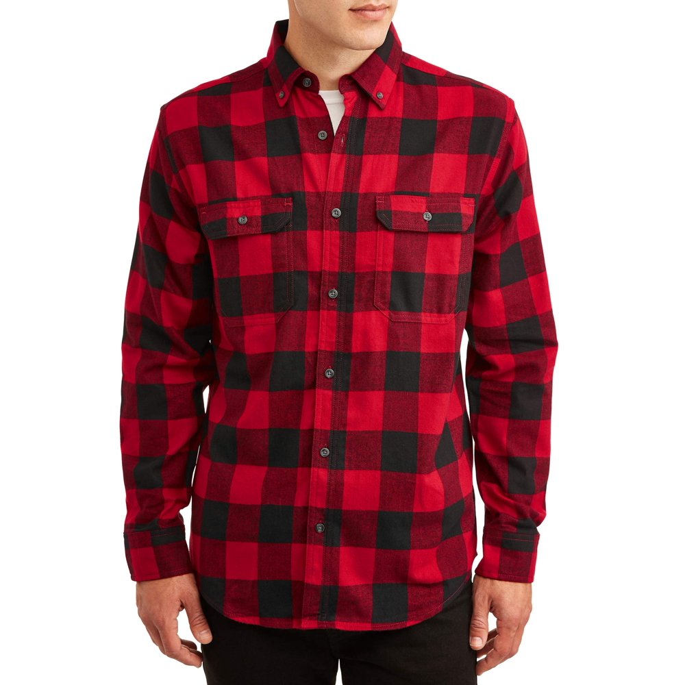 GEORGE - George Men's and Big Men's Long Sleeve Super Soft Flannel ...