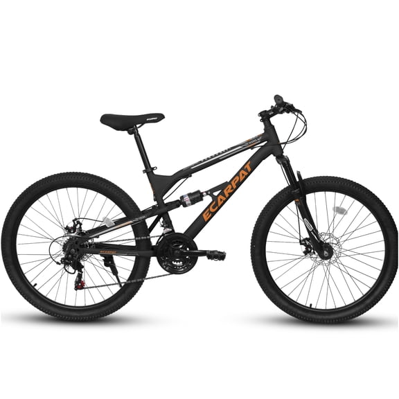 JERFIT 26" Steel Mountain Bike for Adults, 21 Speed Shimano Gears, Front Suspension Fork, Dual Disc Brakes, All-Terrain Bicycle for Men & Women