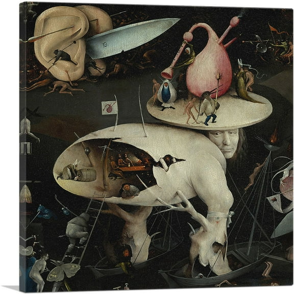 ARTCANVAS The Garden of Earthly Delights - Detail of Hell Canvas Art Print by Hieronymus Bosch - Size: 12" x 12" (1.50" Deep)