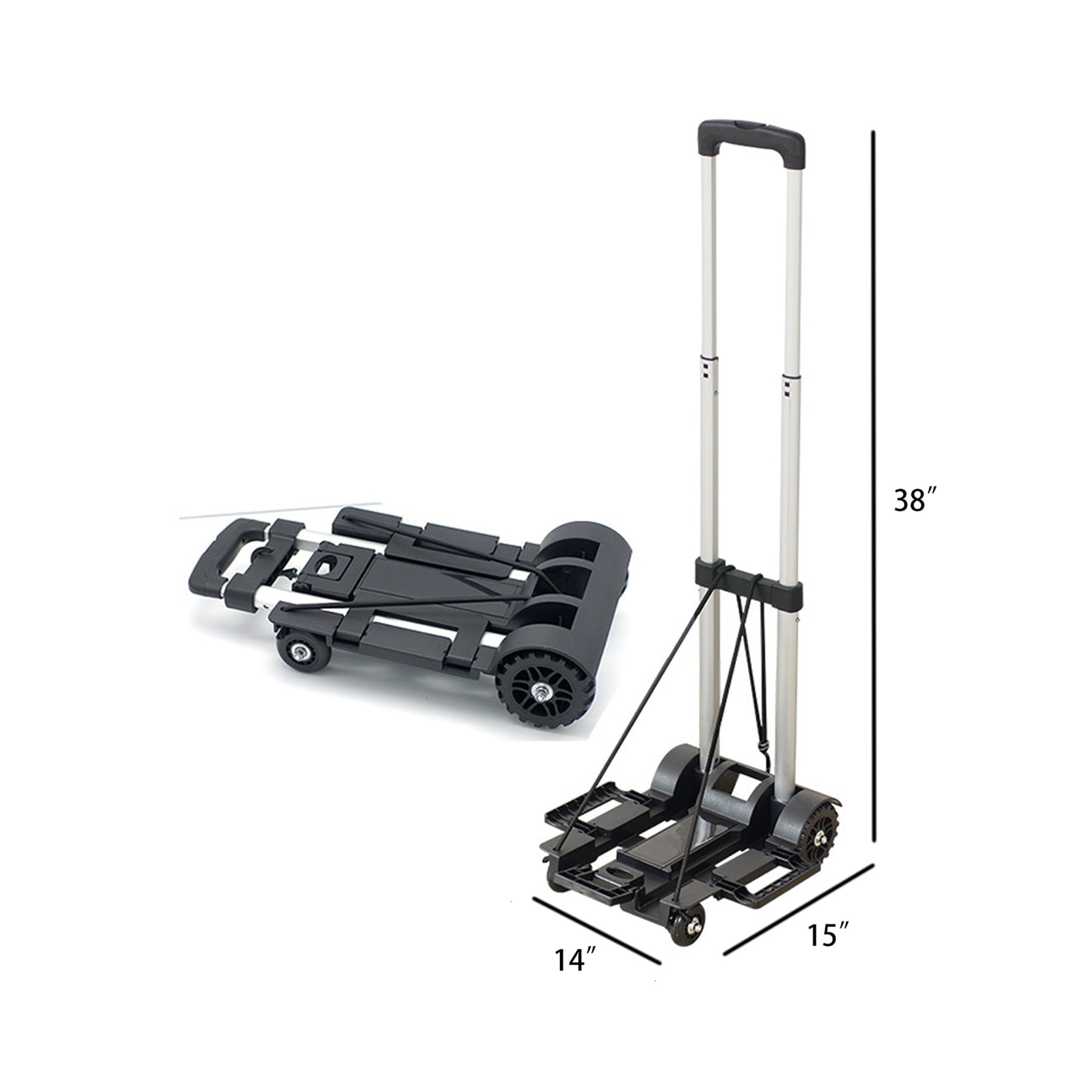 Vehipa Folding Hand Truck Heavy Duty 110 lbs Loading Capacity 4 Wheel Dolly