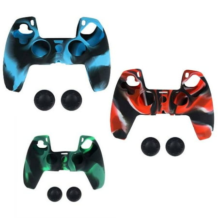 Silicone Case Protective Cover with Joystick Thumb Stick Grips Cap for PS5