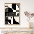 thumbnail image 3 of IDEA4WALL Framed Canvas Print Wall Art Minimalist Black And White Abstract Collage Illustrations Geometric Splicing Graphics Modern Art Bohemian Artwork for Home Decor - 16"x24" Natural, 3 of 5