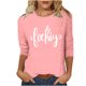 thumbnail image 1 of Mujeres Tres Cuartos de Manga Tops Día de la Mujer Impreso Cuello Redondo Blusa Suelta, Suéter de Manga Casual 3/4 para el Uso de Primavera Y Verano, 1 of 5