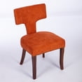 thumbnail image 2 of Furvclv Modern Dining Chairs Set Of 2, Mid Century Linen Fabric Upholstered Accent Chair With Curved Backrest, Copper Nails Trim, Farmhouse Kitchen Side Chair For Living Room, 2 of 9