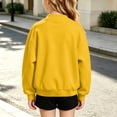 thumbnail image 4 of OGLCCG Girls Bomber Jackets Lightweight Button Down Kids Varsity Jacket School Uniform Baseball Jacket with Pockets 4-15 Years, 4 of 7