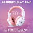 thumbnail image 6 of UDH Wireless Gaming Headset 2.4GHz for PS5/PS4/PC/Switch - Bluetooth 5.3 Headphones with Noise-Canceling Mic, 7.1 Surround Sound, 70H Battery Life, RGB Lights, Foldable, Portable-Pink, 6 of 8