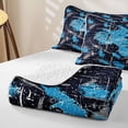thumbnail image 4 of Castle Fairy Dirt Bike Pattern Quilt King,Graffiti Print King Coverlet Set for Bedroom,Blue Gray, 4 of 7