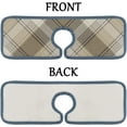 thumbnail image 6 of SKYSONIC Faucet Absorbent Mat 2 Pcs Brown Chevron Plaid Tartan Kitchen Faucet Splash Catcher Washable Counter Drying Pads Behind Faucet for Kitchen Bathroom, 6 of 7