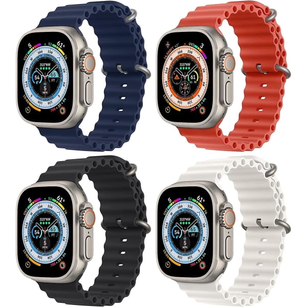 Ocean armband compatible with apple watch ultra band 49mm 45mm 44mm 42mm iwatch series 8 4-pack