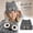 Gray, variant on Women's Owl Ear Knit Beanie Hat Cute Animal Face Winter Warm Knitted Cap Fuzzy Lined Ski Hat for Fall Winter