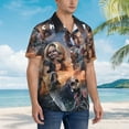thumbnail image 4 of Lsque Chucky Pattern Hawaiian Shirt for Men Unisex Summer Beach Casual Short Sleeve Cotton Linen Button Down Shirts-Large, 4 of 6