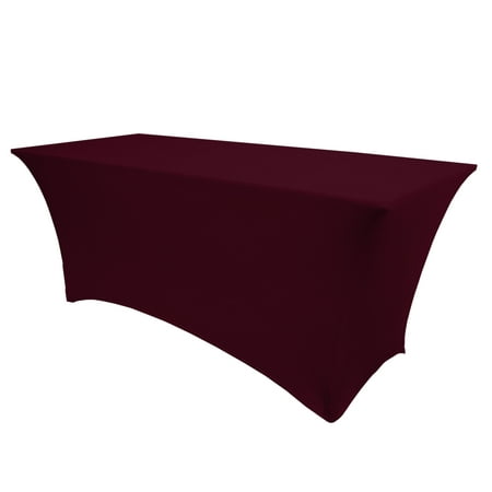 

Ultimate Textile 5 ft. Fitted Spandex Table Cover - for 24 x 60-Inch Banquet and Folding Rectangular Tables - 42 H Burgundy Red