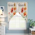 thumbnail image 6 of Swag Valance Curtains for Windows, Orange Red Floral Light Filtering Kitchen Curtains with Rod Pocket, Vintage Pastoral Botanical Butterfly Window Treatment Valances for Living Room, 36x45 - 2 PCS, 6 of 9