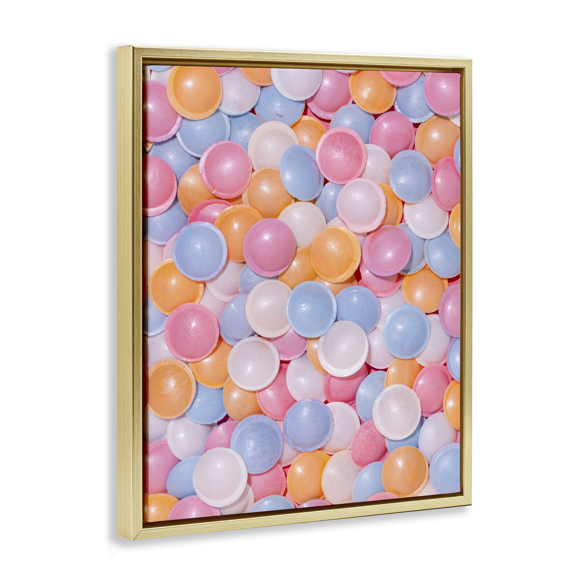 Stupell Industries Retro Pastel Candies Gold Framed Floater Canvas Wall Art, design by LISH Creative