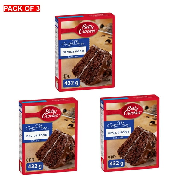 Betty Crocker Devils Food Super Moist Cake Mix 432 Gram Pack Of 3 Walmartca 1215