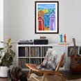 thumbnail image 4 of Art.com Rainbow Beach Huts Art Print by Peter Adderley, Brown Frame Wall Art, 32" x 44", 4 of 5