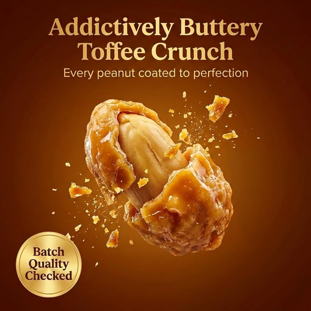 Gourmet Butter Toffee Coated Peanuts by Its Delish, 2 lbs - Sweet Crunchy Caramelized Nuts Snack Candy Covered Nut  Butter Toffee Flavored, Dairy-Free, Vegan, Kosher