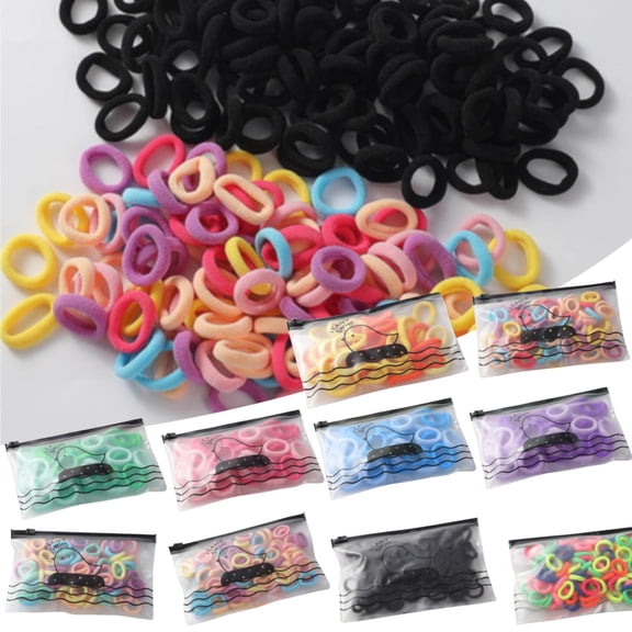 100PC Colorful Elastic Hair Ties - Soft, Stretchable Ponytail Holders, No Crease, Vibrant Mixed Colors, Ideal for Adults, Adults, and Adultsrs, Non-Damaging, for Ponytails & Braids Makeup Organizers