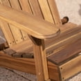 thumbnail image 5 of Royalty Outdoor 5 Piece Acacia Wood Adirondack Chair Set with Light Weight Concrete Fire Pit, Grey, Natural, 5 of 7