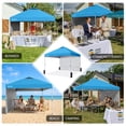 thumbnail image 4 of CROWN SHADES 10'x10' Instant Canopy Tent with 1 Sidewall with One Push Setup Sun Shelter for Events Parties Sky Blue, 4 of 8