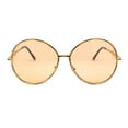 thumbnail image 2 of Womens Oversize Round Inlay Tortoise Metal Rim Fashion Sunglasses Gold - Orange, 2 of 4