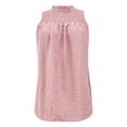 thumbnail image 4 of Tittly Camisole top Vest for Women Womens Dot Tank Tops Summer Sleeveless Mock Neck Shirred T Shirts Casual Linen Blend Keyhole Back Tie Knot Tops Waistcoat Vest T Shirts for Women PK2 XXL, 4 of 4