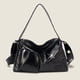 thumbnail image 5 of Bolso de hombro para mujer, de piel sintética, moderno, portátil, con cierre de cremallera Negro, 5 of 8